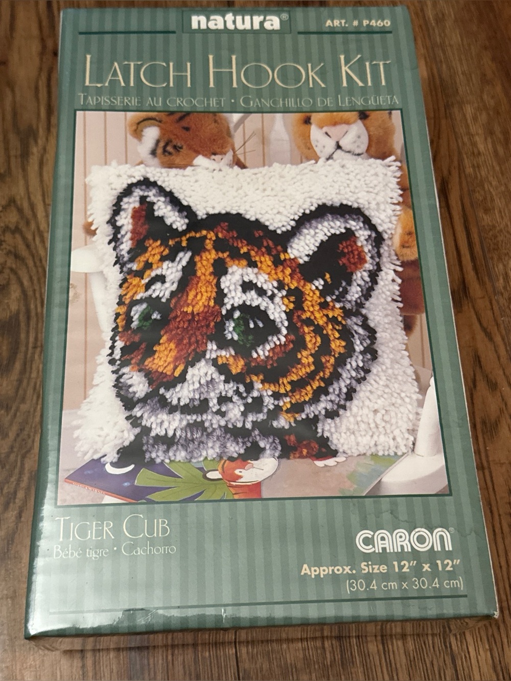 Vintage Caron Natura Tiger Cub Latch Hook Kit 12" x 12" Unused Craft